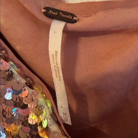 Free People Disco Fever One Shoulder Sequins Top size M - Picture 5 of 6